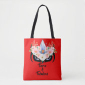 Fierce & fabelhaftes Blumendesign Tasche (Vorderseite)