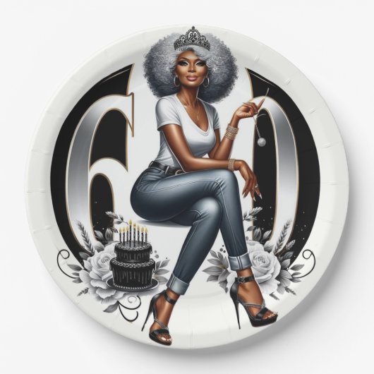 Fierce & Fabulous at 60 Pappteller (Vorderseite)