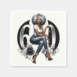 Fierce & Fabulous at 60 Serviette