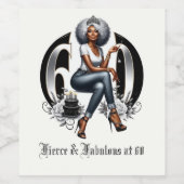 Fierce & Fabulous at 60 Weinetikett (Einzelnes Label)