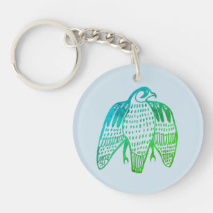 Fierce Falcon blau grün Schlüsselanhänger