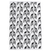 Fierce Falcons schwarz auf weiß Mittlere Geschenktüte (Rückseite)