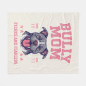 Fierce Fearless Bully Dog Mom | Pitbull Mama Cozy Fleecedecke (Vorderseite (Horizontal))