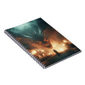Fierce Fiery Angry Black Ancient Dragon Notizblock (Rechte Seite)