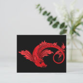 Fierce Fiery Red Flying Elemental Fish Postkarte (Stehend Vorderseite)