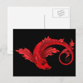 Fierce Fiery Red Flying Elemental Fish Postkarte (Vorne/Hinten)