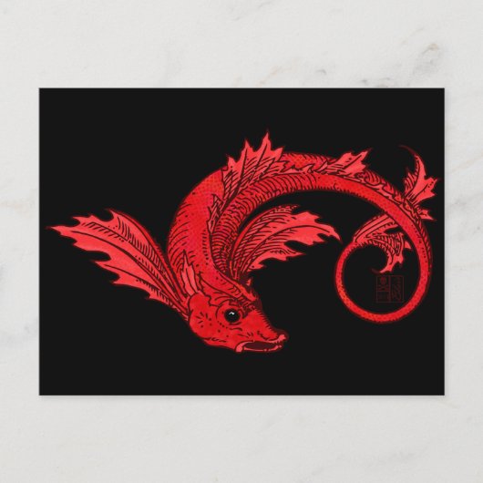 Fierce Fiery Red Flying Elemental Fish Postkarte (Vorderseite)