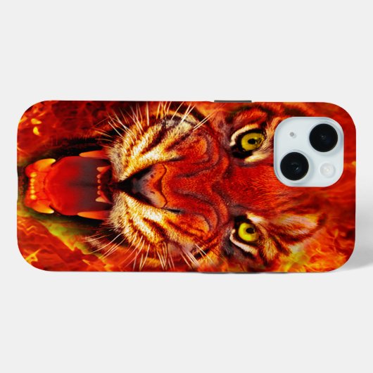 Fierce Fiery Roaring Tiger Art Case-Mate iPhone Hülle (Rückseite (Horizontal))