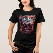 Fierce Flaming Tiger Art Print Tri-Blend Shirt (Vorderseite)