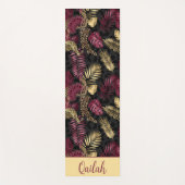 Fierce Flow Burgundy, Gold & Jungle Vibes Yogamatte (Vorderseite)