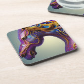 Fierce Fractural Gems Horse Head Getränkeuntersetzer (Linke Seite)