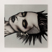 Fierce Frau in Mohawk und Piercings Gothic Punk Puzzle (Horizontal)