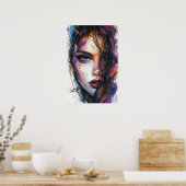 Fierce Gaze - Aquarellbilder von Stärke und Poster (Küche)