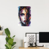 Fierce Gaze - Aquarellbilder von Stärke und Poster (Heimbüro)