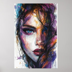 Fierce Gaze - Aquarellbilder von Stärke und Poster