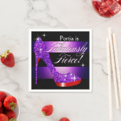 Fierce Glittery Stiletto Stripe lila Serviette (Beispiel)