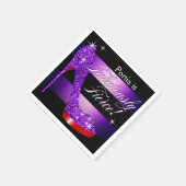 Fierce Glittery Stiletto Stripe lila Serviette (Ecke)