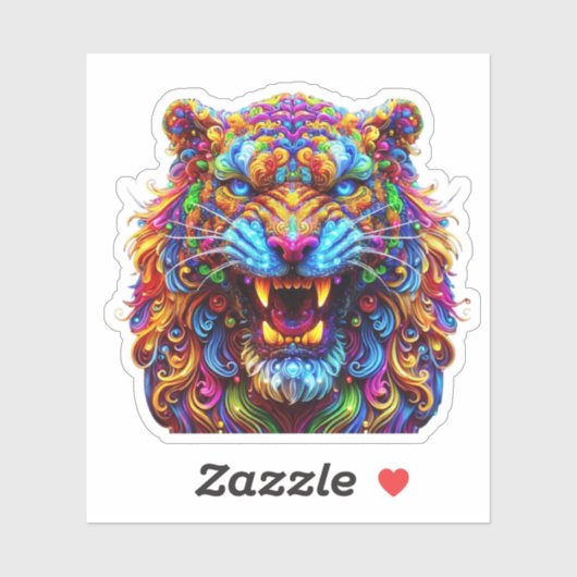 Fierce Glows Tiger Aufkleber (Blatt)