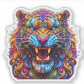 Fierce Glows Tiger Aufkleber (Vorderseite)