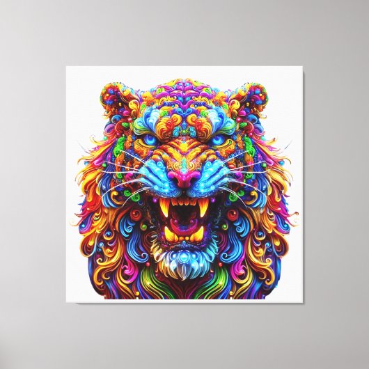 Fierce Glows Tiger Leinwanddruck (Vorderseite)