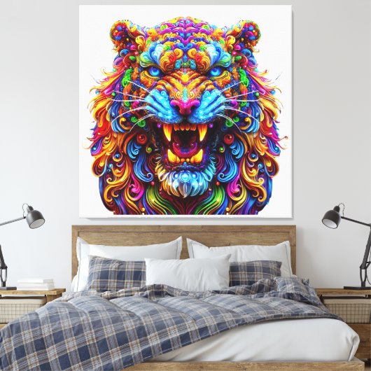 Fierce Glows Tiger Leinwanddruck (Insitu (Schlafzimmer))