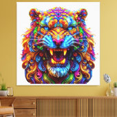 Fierce Glows Tiger Leinwanddruck (Insitu (Wohnzimmer))