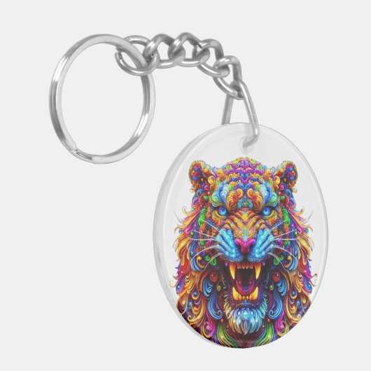 Fierce Glows Tiger Schlüsselanhänger (Vorderseite links)