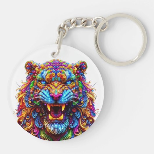 Fierce Glows Tiger Schlüsselanhänger (Rückseite)