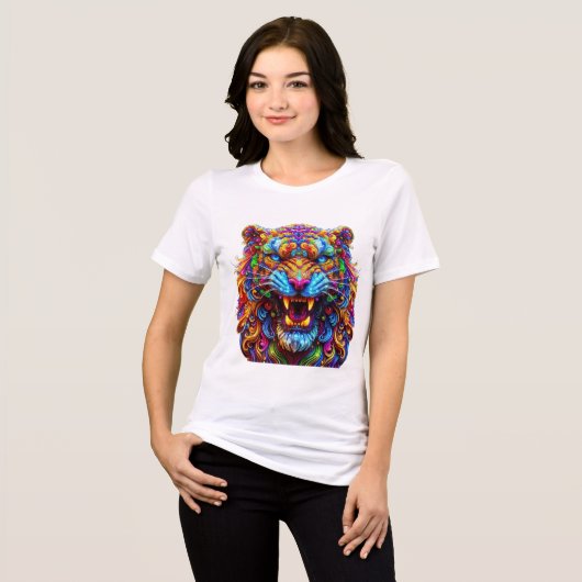 Fierce Glows Tiger Tri-Blend Shirt (Vorderseite voll)