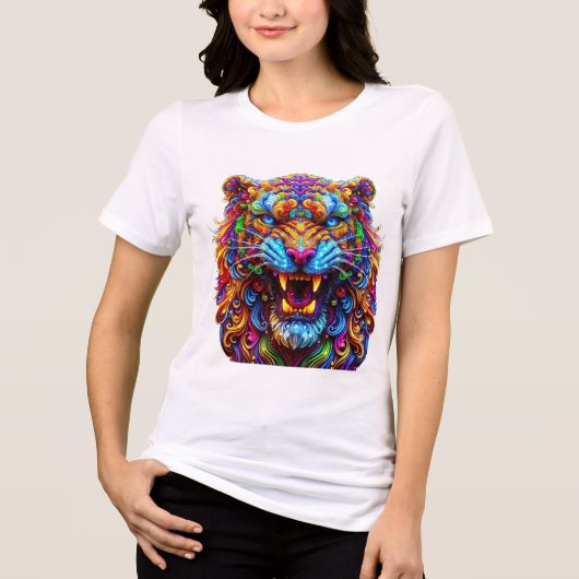 Fierce Glows Tiger Tri-Blend Shirt (Vorderseite)