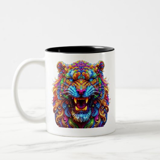 Fierce Glows Tiger Zweifarbige Tasse (Links)