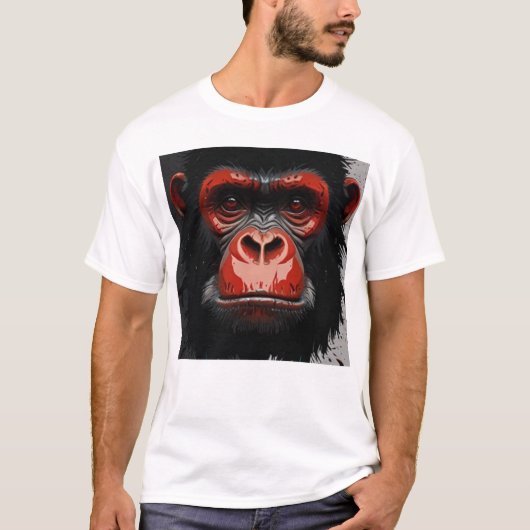 "Fierce Gorilla Graphic T-Shirt – Bold Animal Face (Vorderseite)