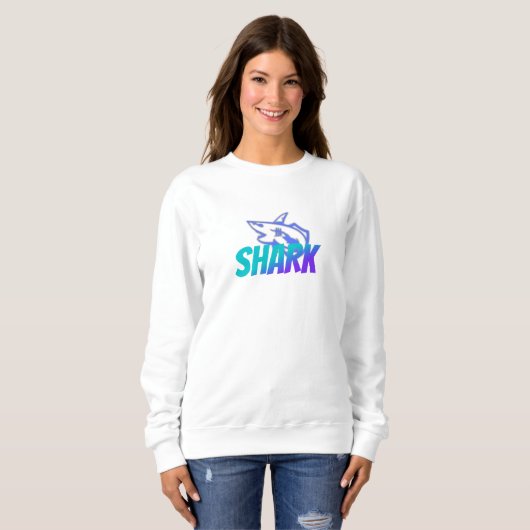 Fierce Gradient Shark Logo | Bold Ocean Sweatshirt (Vorne ganz)