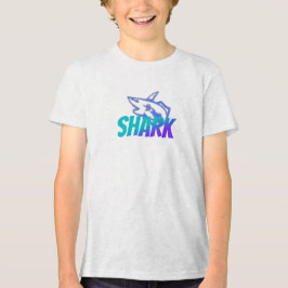 Fierce Gradient Shark Logo  | Bold Ocean  Tri-Blend Shirt