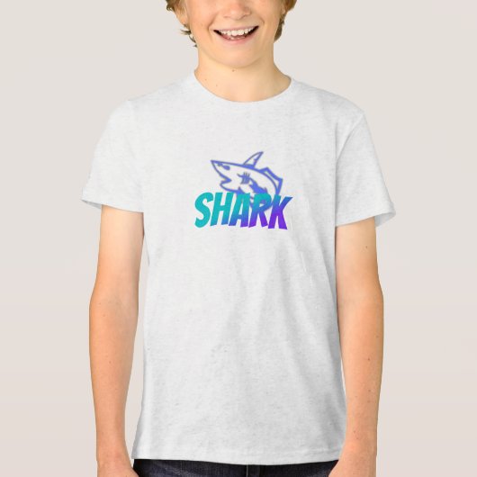 Fierce Gradient Shark Logo | Bold Ocean Tri-Blend Shirt (Vorderseite)
