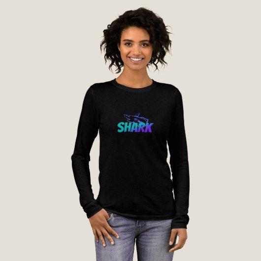Fierce Gradient Shark Logo | Bold Ocean Vibes Tri-Blend Shirt (Volle Vorderseite)