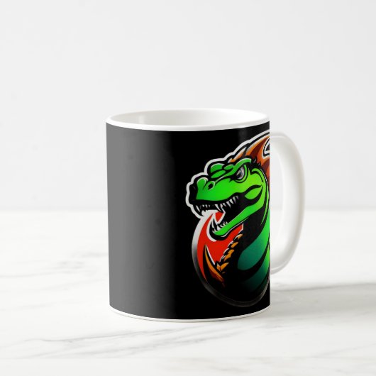 Fierce Green Dragon Artwork Kaffeetasse (VorderseiteRechts)