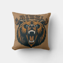 Fierce Grizzly Bar Head