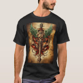 Fierce Guardian Skull Tattoo T-Shirt (Vorderseite)