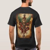 Fierce Guardian Skull Tattoo T-Shirt (Rückseite)