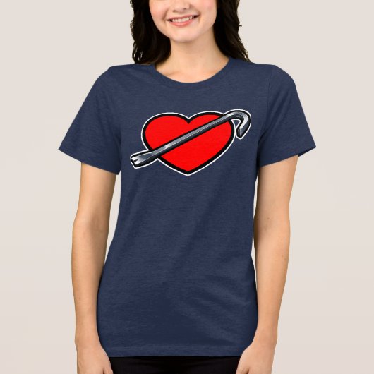 Fierce Heartbreaker Anime Hearts Crowbar Design Tri-Blend Shirt (Vorderseite)