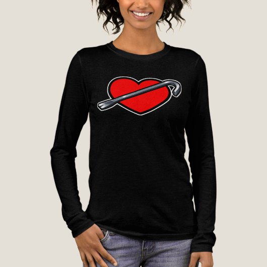 Fierce Heartbreaker Anime Hearts Crowbar Design Tri-Blend Shirt (Vorderseite)