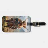 Fierce Highland Warrior: Das mutige Viking der Kuh Gepäckanhänger (Vorderseite horizontal)