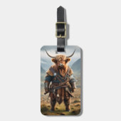 Fierce Highland Warrior: Das mutige Viking der Kuh Gepäckanhänger (Vorderseite vertikal)