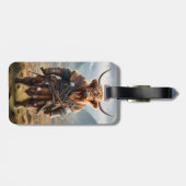 Fierce Highland Warrior: Das mutige Viking der Kuh Gepäckanhänger (Rückseite horizontal)