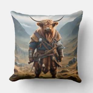 Fierce Highland Warrior: Das mutige Viking der Kuh Kissen