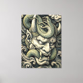 Fierce Horned Demon Serpent Storm Pop Art Leinwanddruck (Vorderseite)