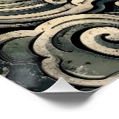 Fierce Horned Demon Serpent Storm Pop Art Poster (Ecke)