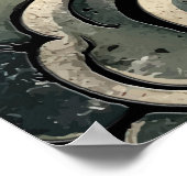 Fierce Horned Demon Serpent Storm Pop Art Poster (Ecke)