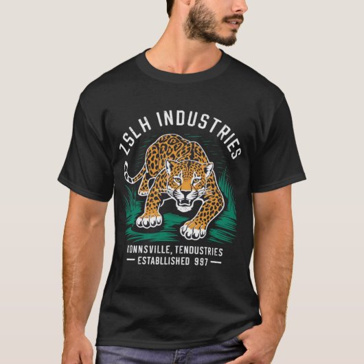 Fierce Jaguar Prowl - ZSLH Industries Retro T - Sh T-Shirt (Vorderseite)